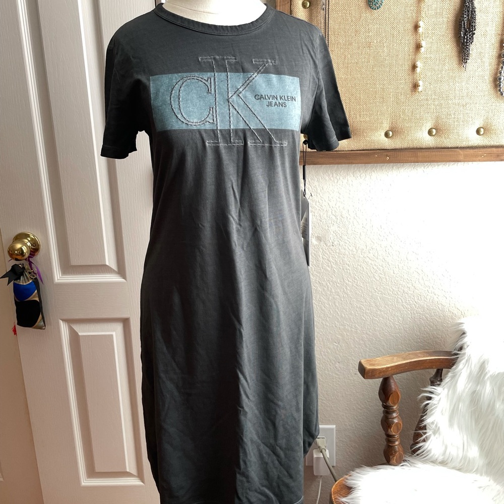 🏷 Final Clearance NWT Calvin Klein Jeans Women T Shirt Dress size S